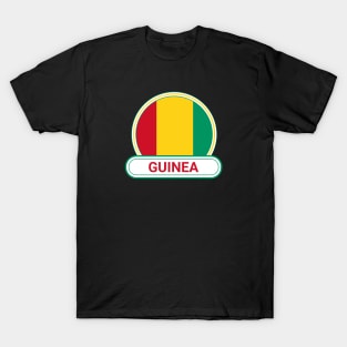 Guinea Country Badge - Guinea Flag T-Shirt